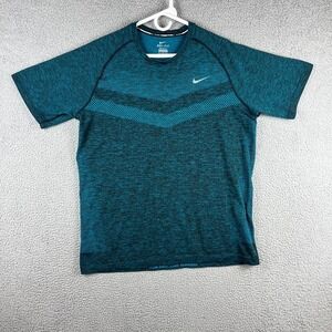 Nike Knit Running Dri-Fit  T Shirt Top Mens XXL Blue Lagoon Short Sleeve 642121